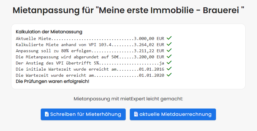 MietExpert Funktionen